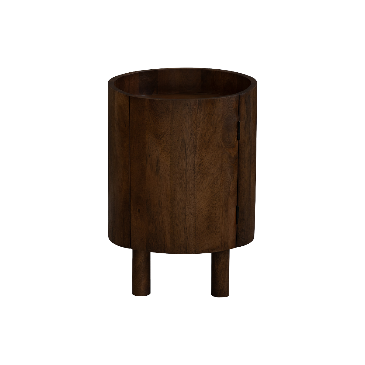 Table de chevet ronde en bois de manguier Maora
