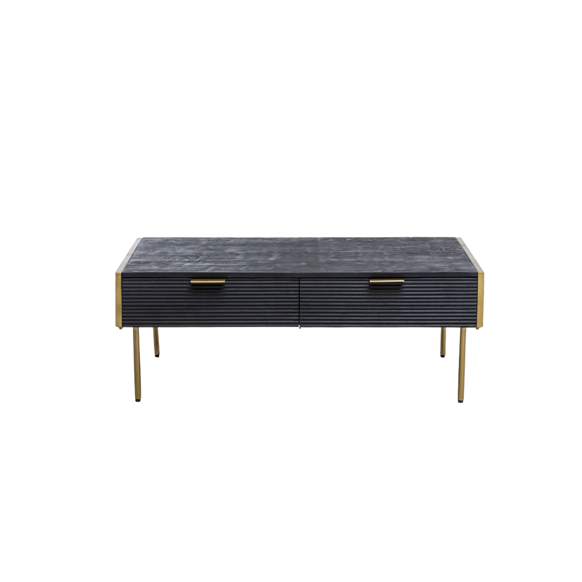Table basse en bois de manguier et métal doré Ange