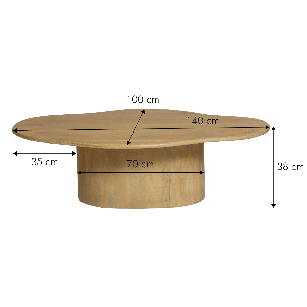 Table basse nuage en bois de manguier Fable