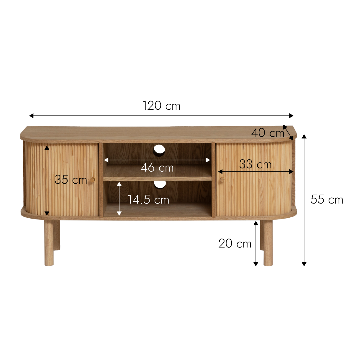 Meuble TV en bois de pin Colin