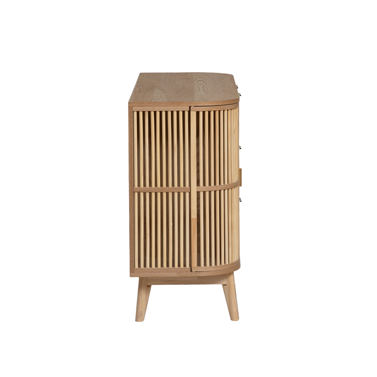 Commode en bois de pin et cannage Guido