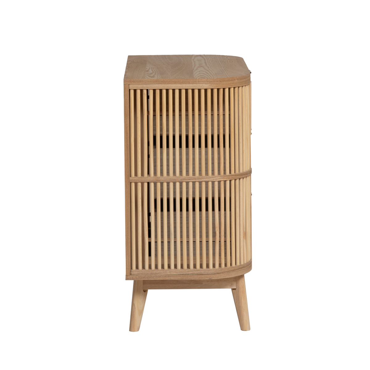 Petite commode en bois de pin et cannage Guido