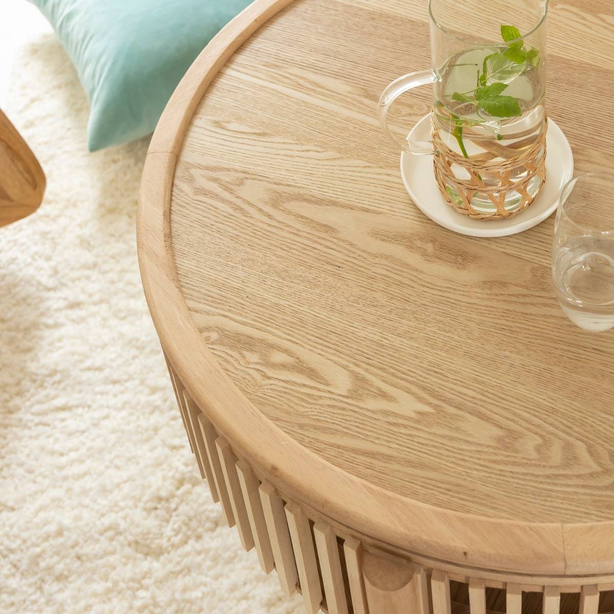 Table basse ronde  en bois de pin Vénus