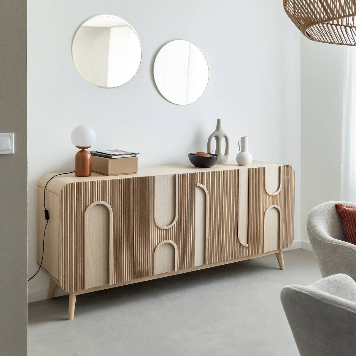 Buffet en bois de paulownia Nilo