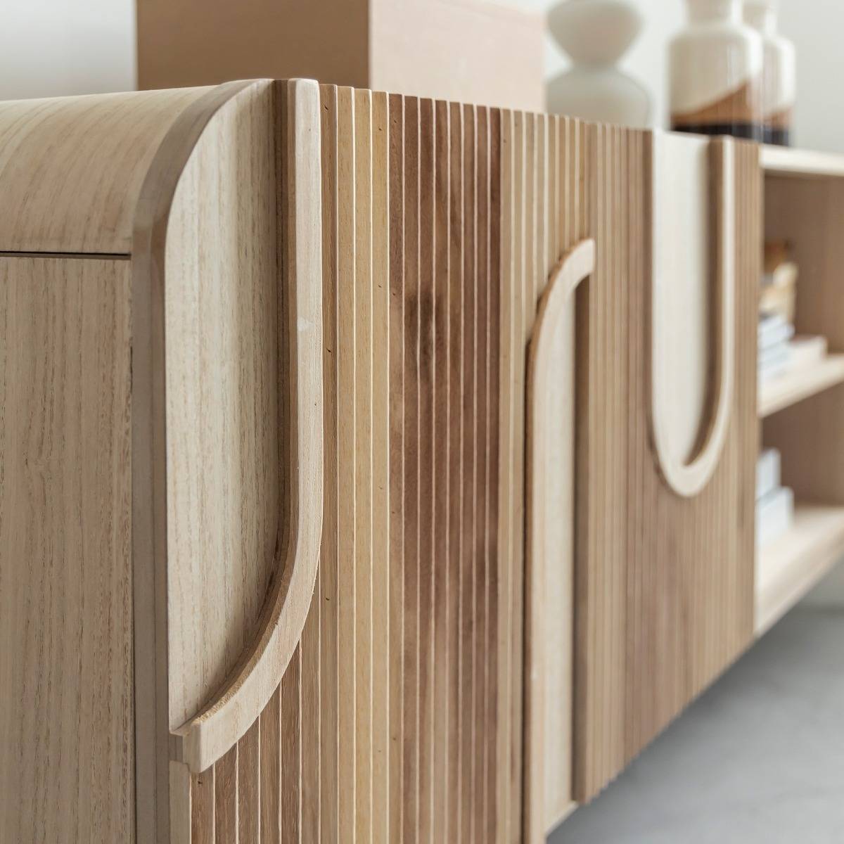 Meuble TV en bois de paulownia Nilo