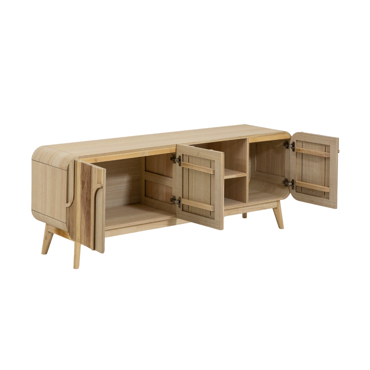 Meuble TV en bois de paulownia Nilo