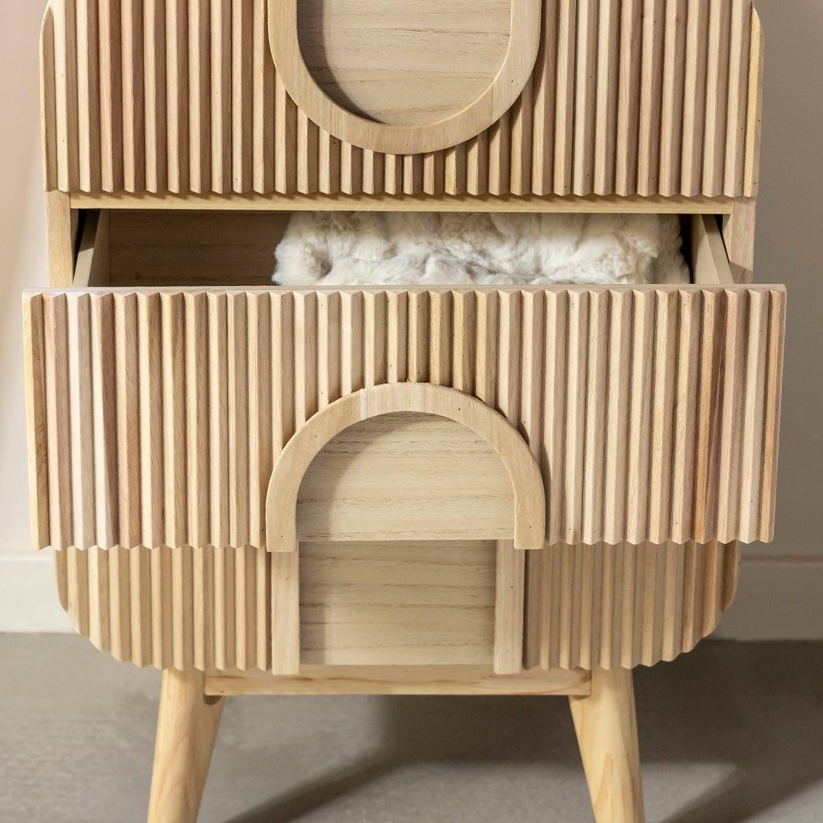 Table de chevet en bois de paulownia Nilo