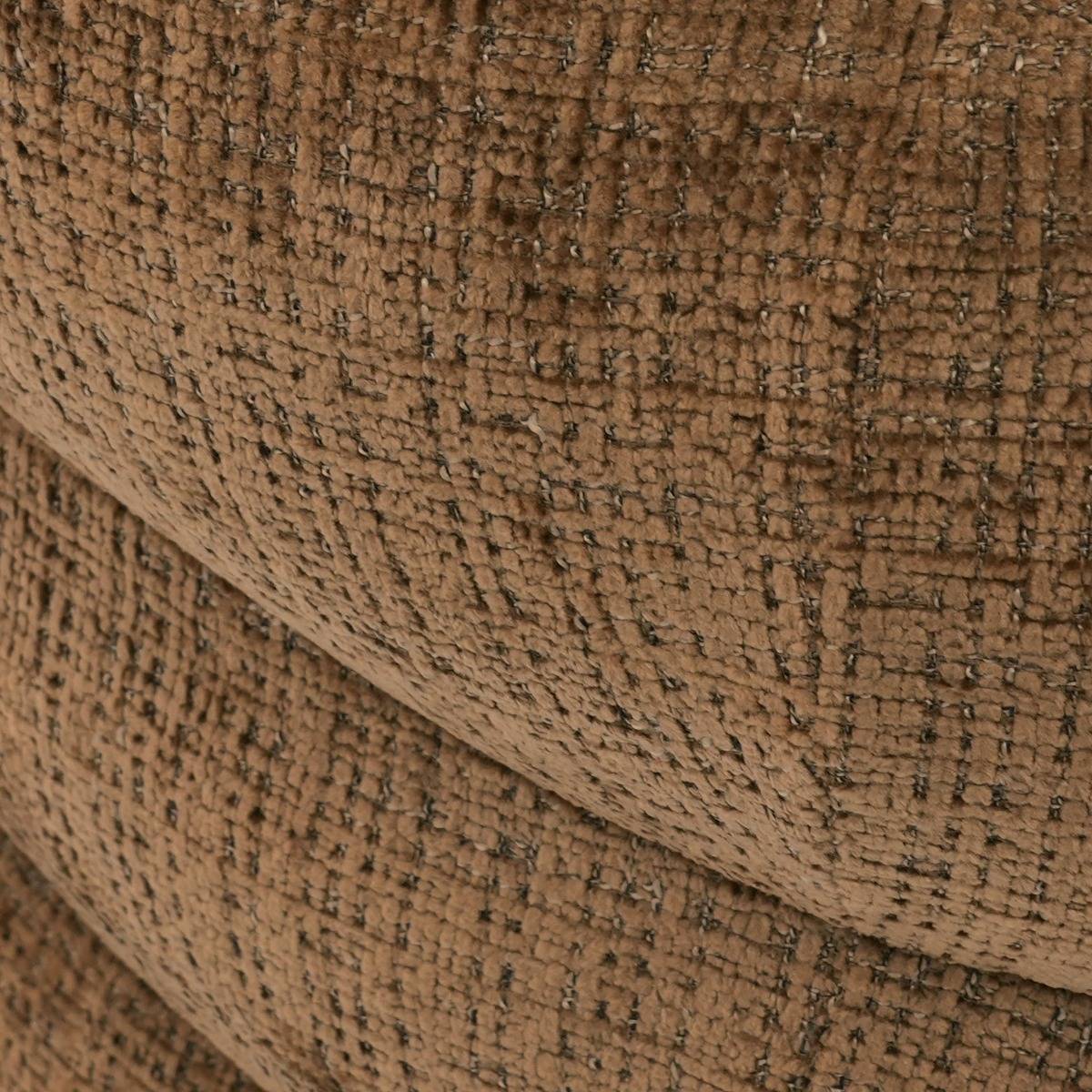 Chaise en tissu marron et pied central en métal noir Florine (lot de 2)