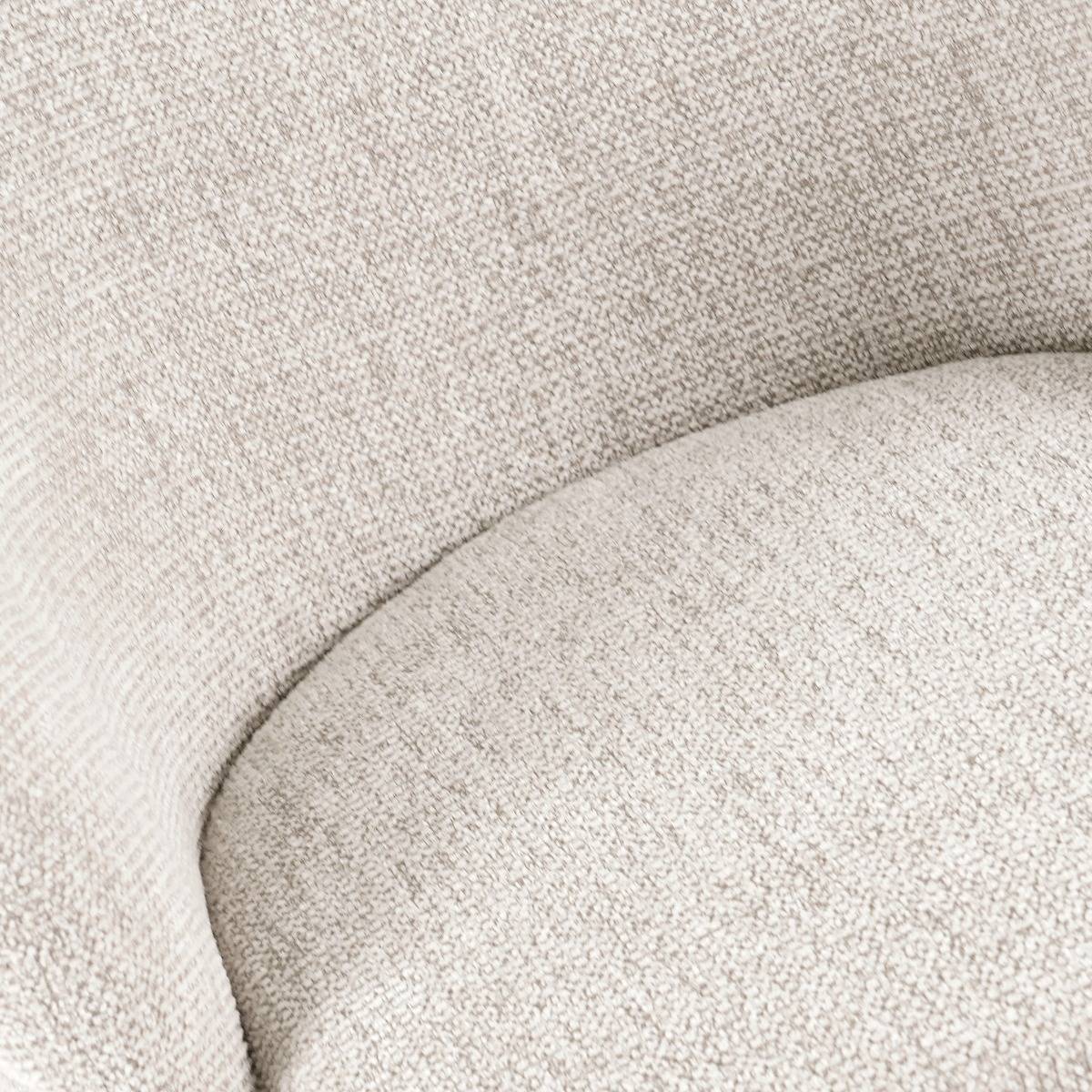 Chaise en tissu écru et pied central en métal beige Florine (lot de 2)