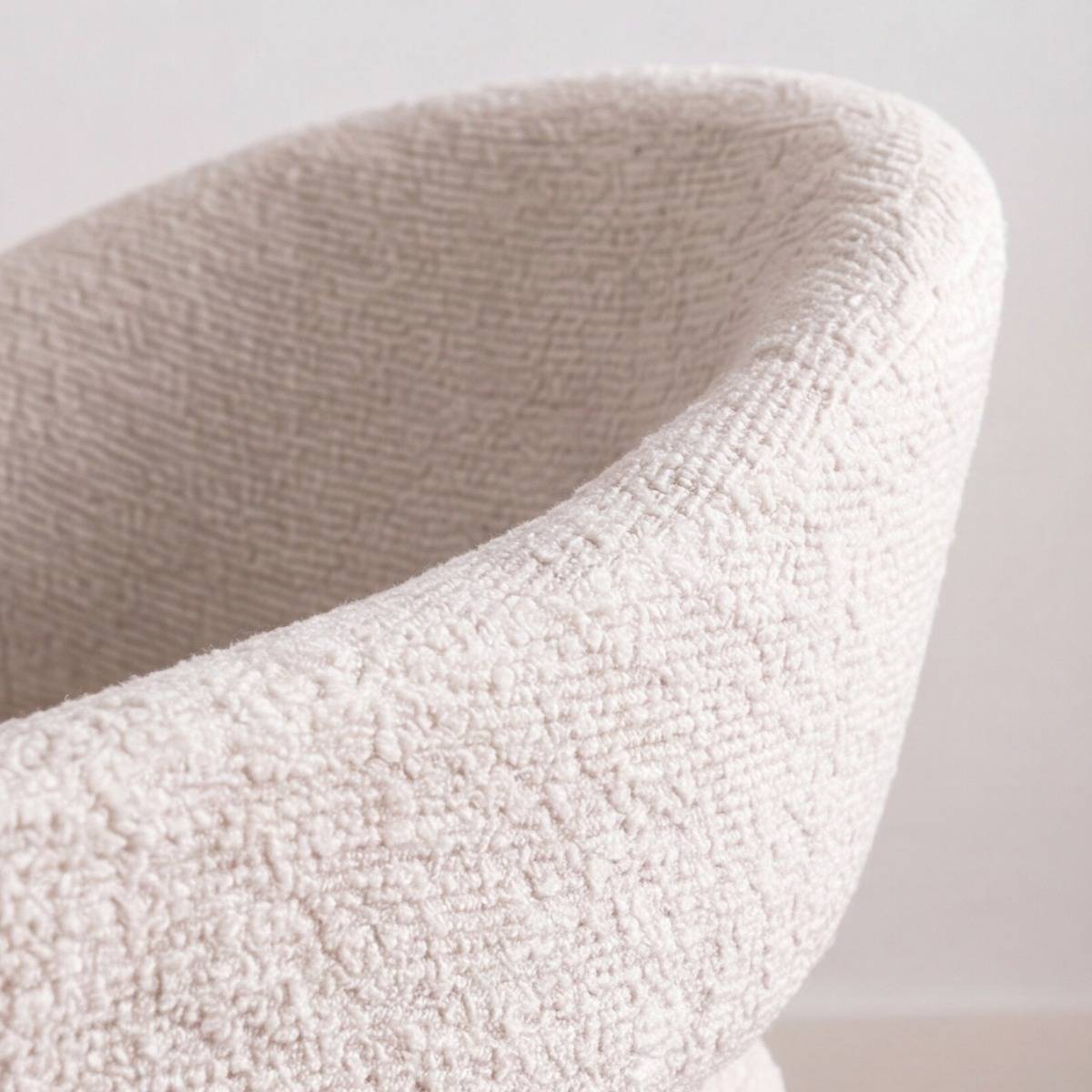 Chaise en tissu écru et pied central en métal beige Florine (lot de 2)