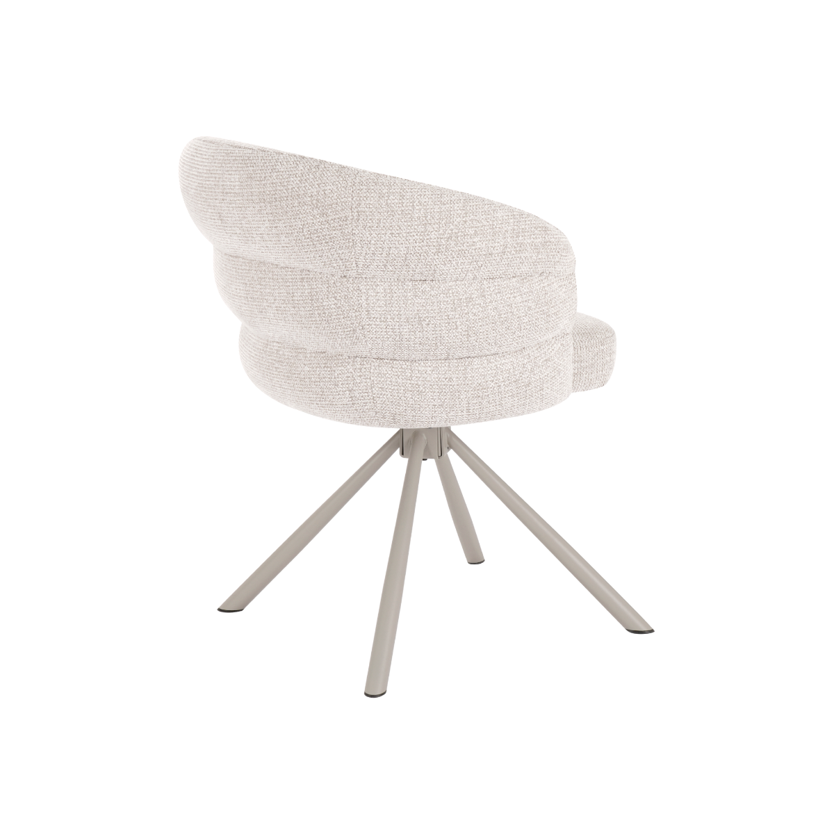 Chaise en tissu écru et pied central en métal beige Florine (lot de 2)