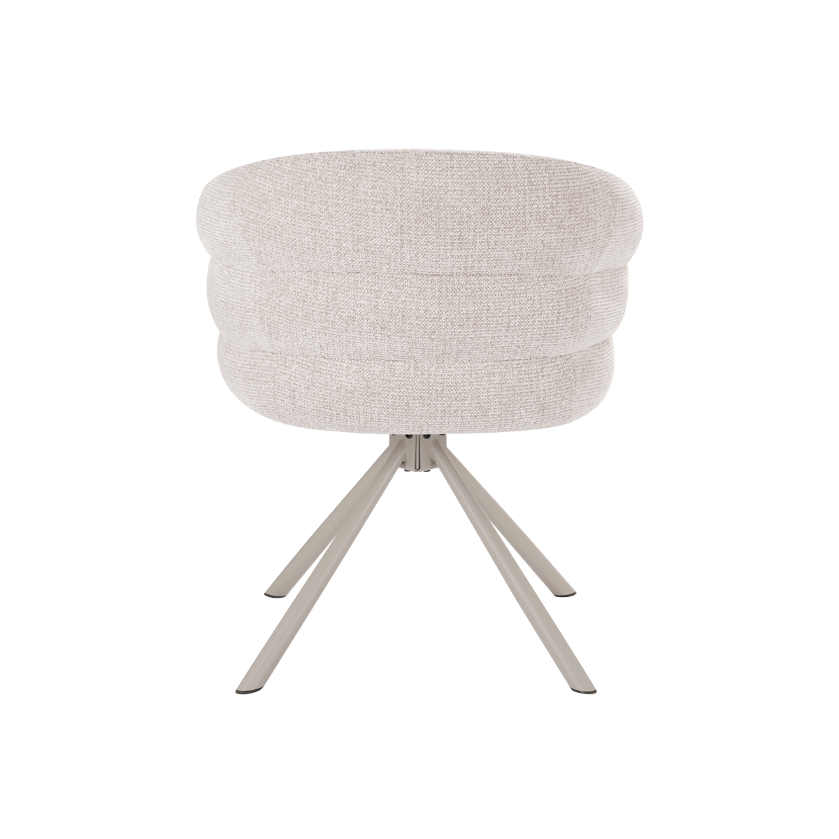 Chaise en tissu écru et pied central en métal beige Florine (lot de 2)