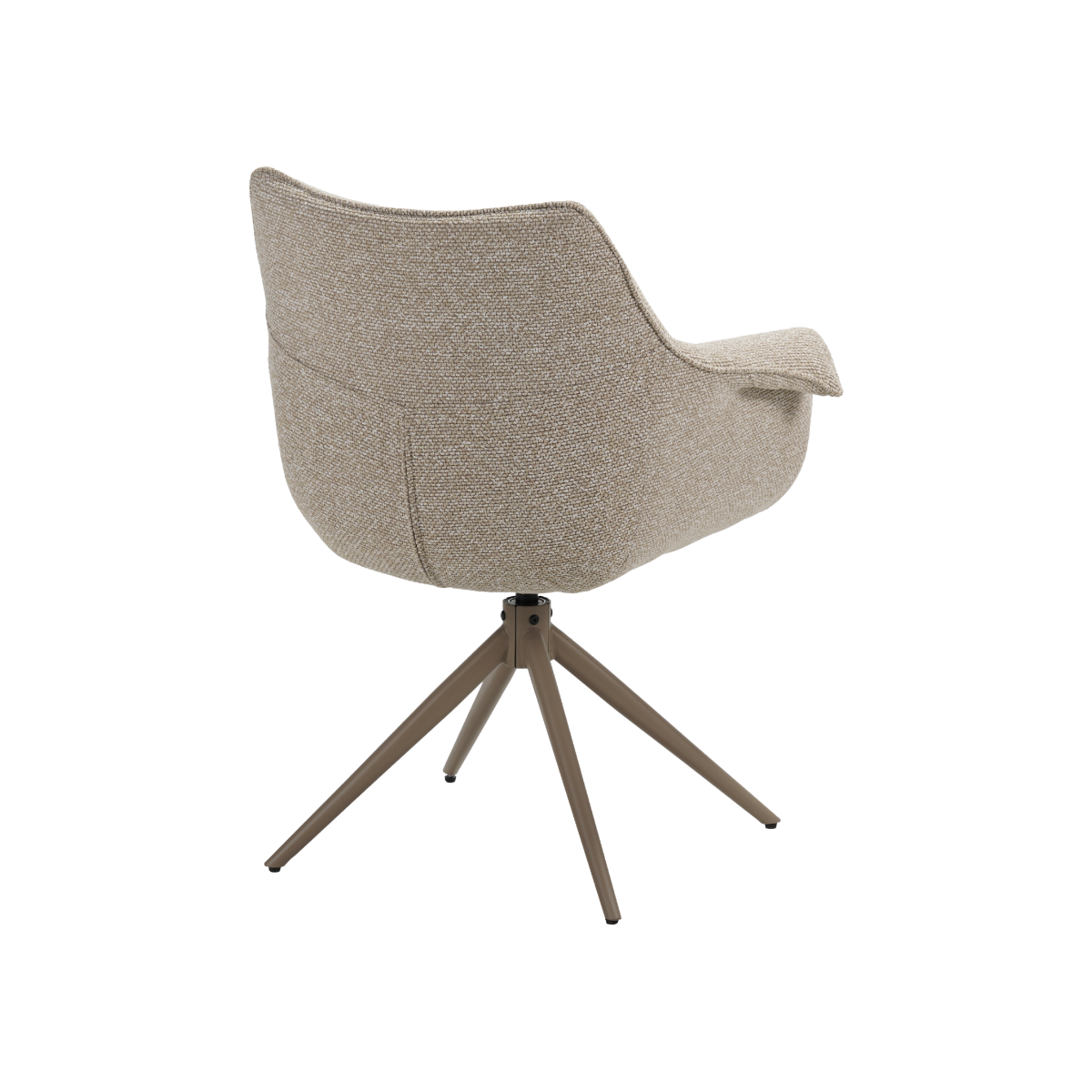Chaise en tissu beige chiné et pied central en métal taupe Florine (lot de 2)