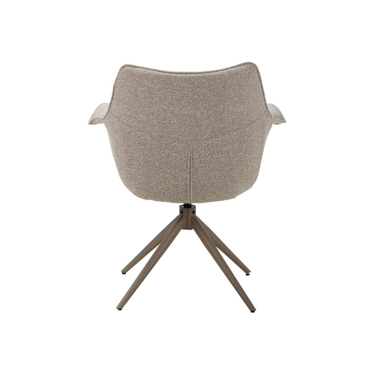 Chaise en tissu beige chiné et pied central en métal taupe Florine (lot de 2)