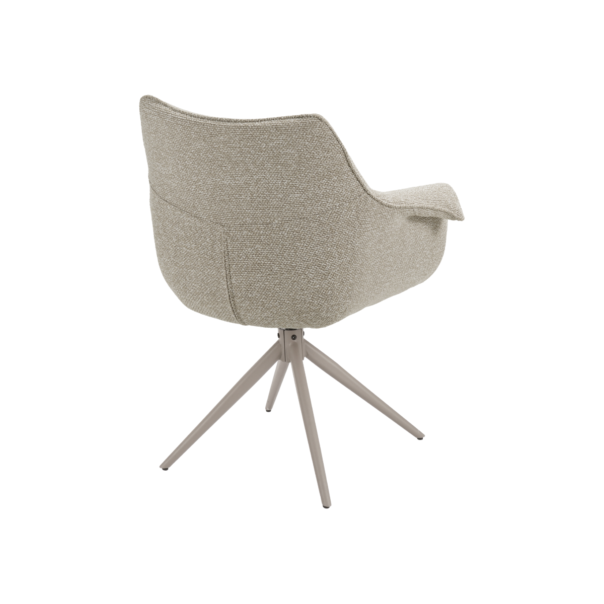 Chaise en tissu beige chiné et pied central en métal taupe Florine (lot de 2)