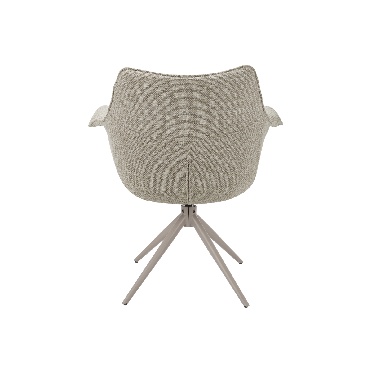 Chaise en tissu beige chiné et pied central en métal taupe Florine (lot de 2)