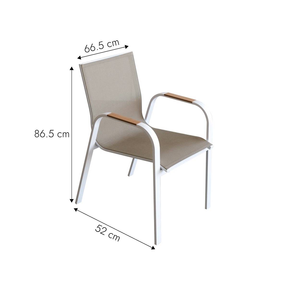 Chaise de jardin taupe en aluminium Ayden (lot de 2)