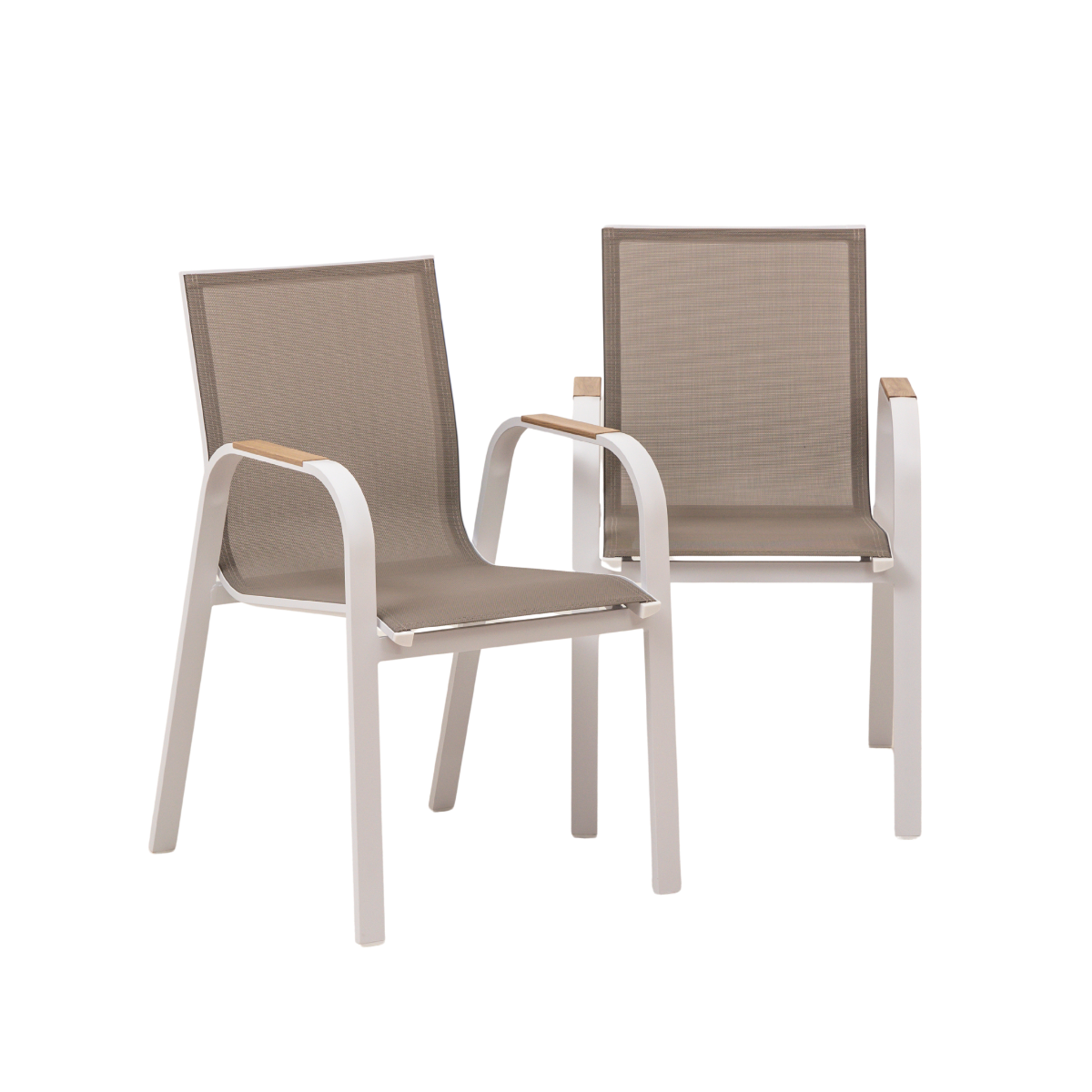 Chaise de jardin taupe en aluminium Ayden (lot de 2)