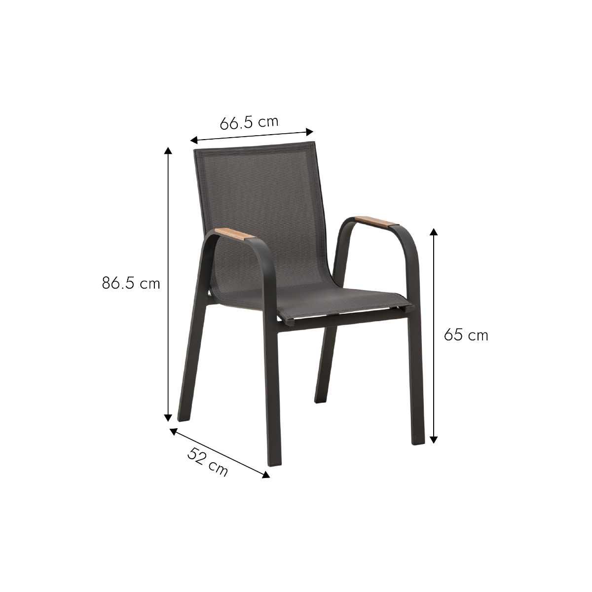 Chaise de jardin en aluminium gris foncé Ayden (lot de 2)