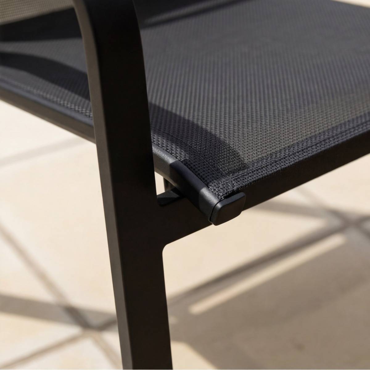 Chaise de jardin en aluminium gris foncé Ayden (lot de 2)