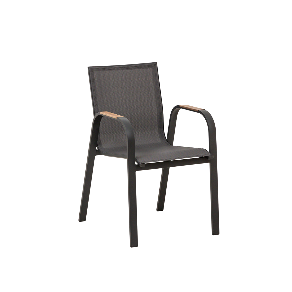 Chaise de jardin en aluminium gris foncé Ayden (lot de 2)