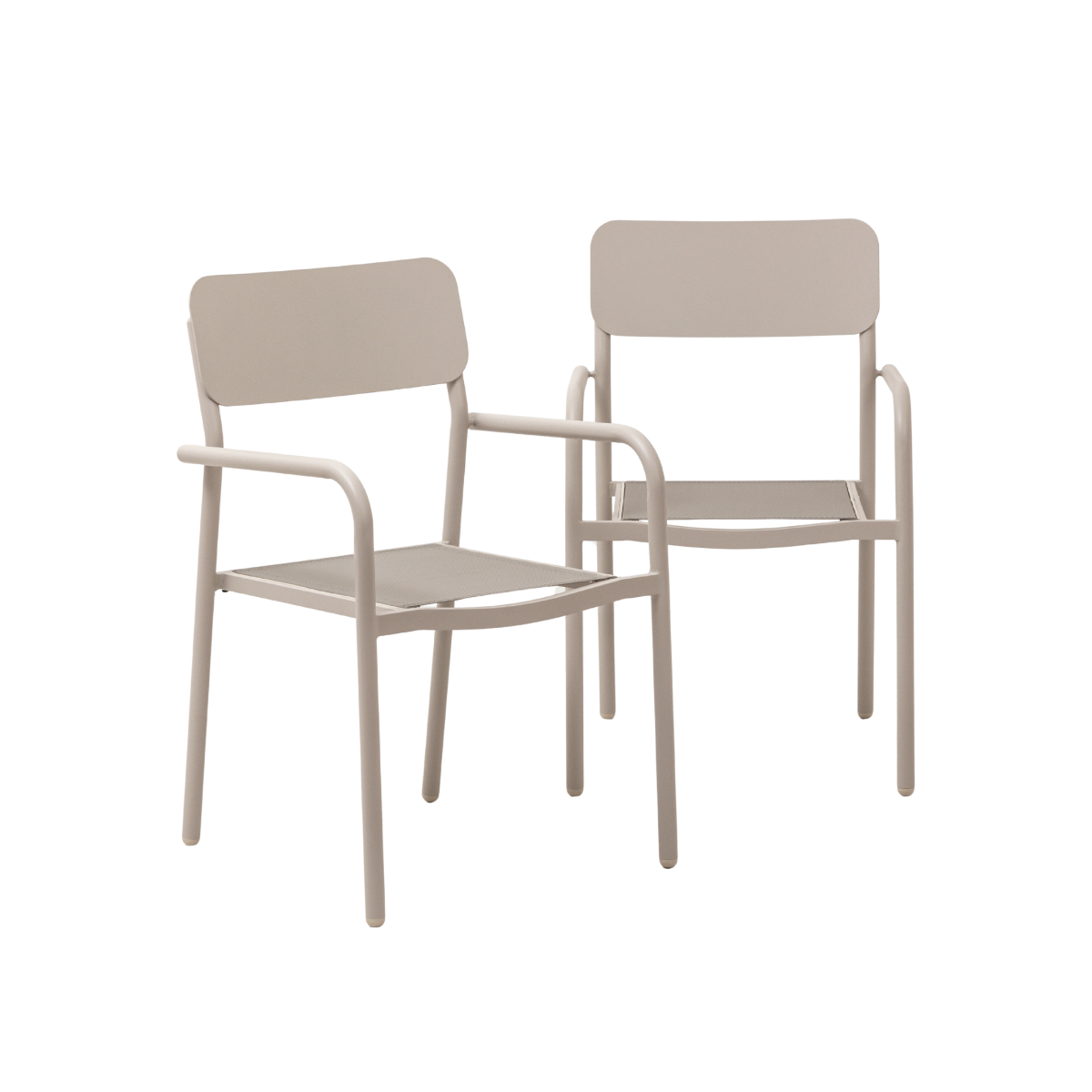 Chaise de jardin en aluminium taupe Kaïa (lot de 2)