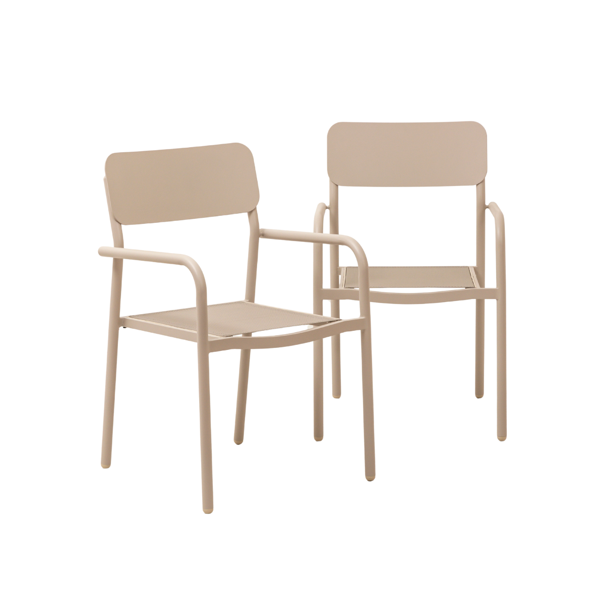 Chaise de jardin en aluminium taupe Kaïa (lot de 2)