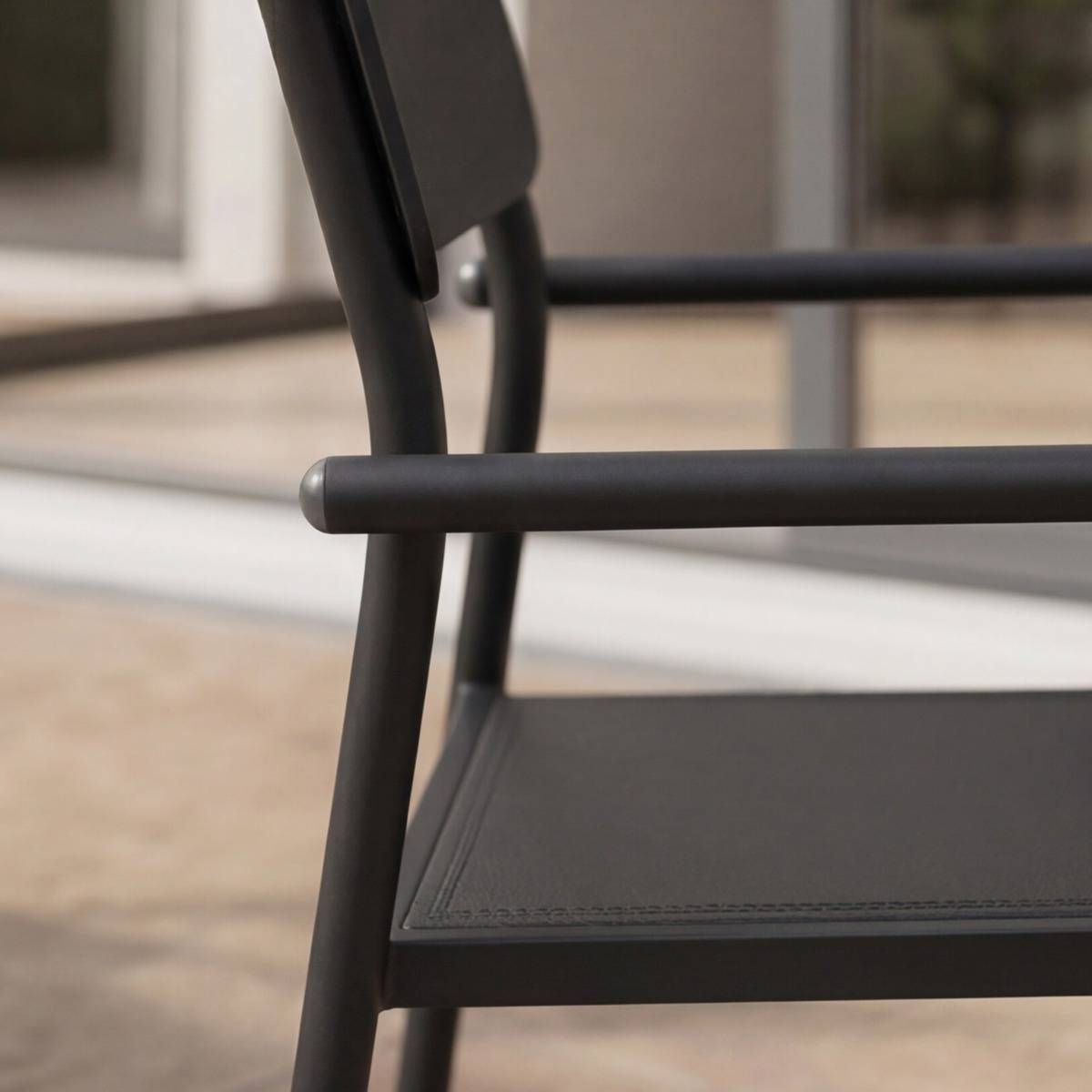 Chaise de jardin en aluminium gris  Kaïa (lot de 2)