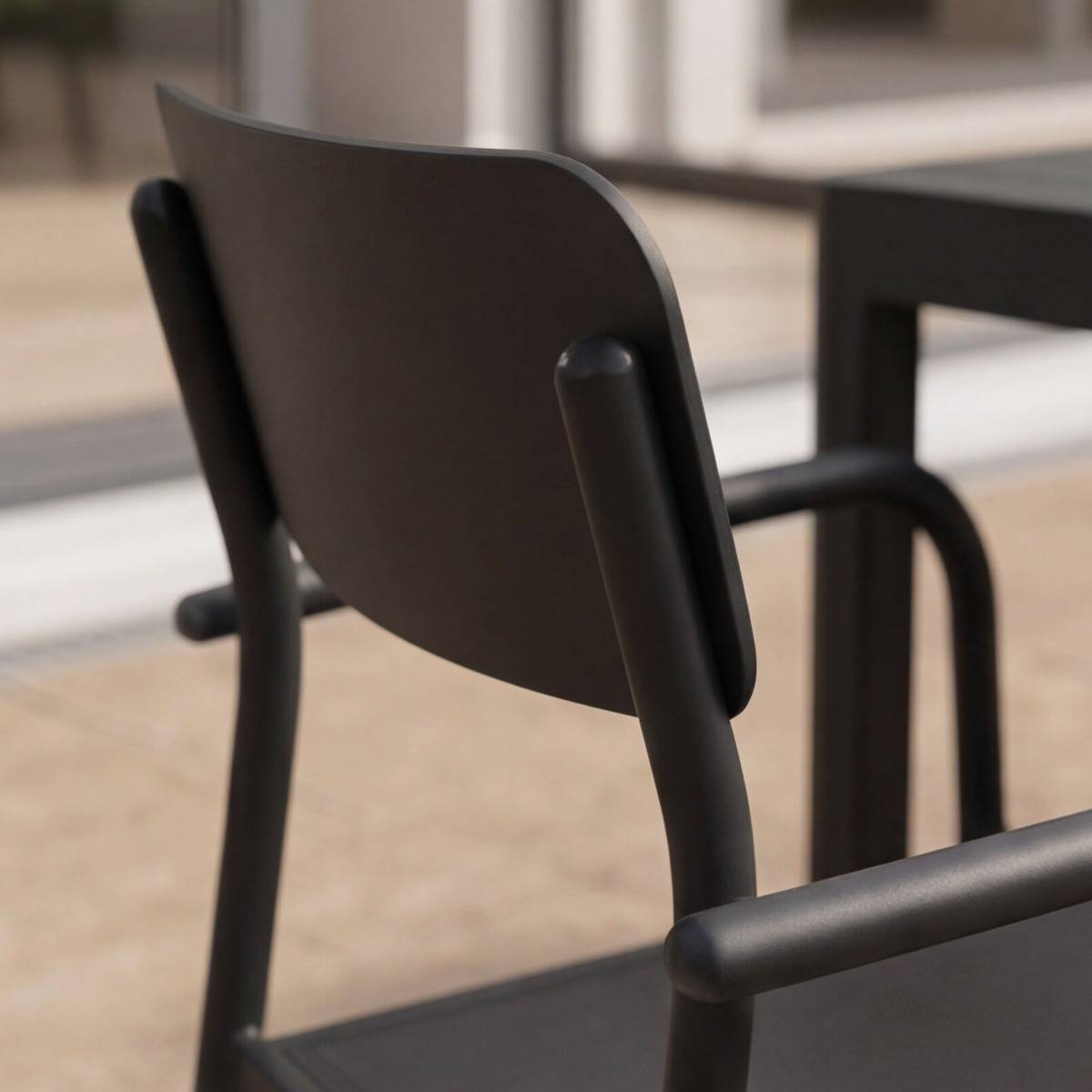 Chaise de jardin en aluminium gris  Kaïa (lot de 2)