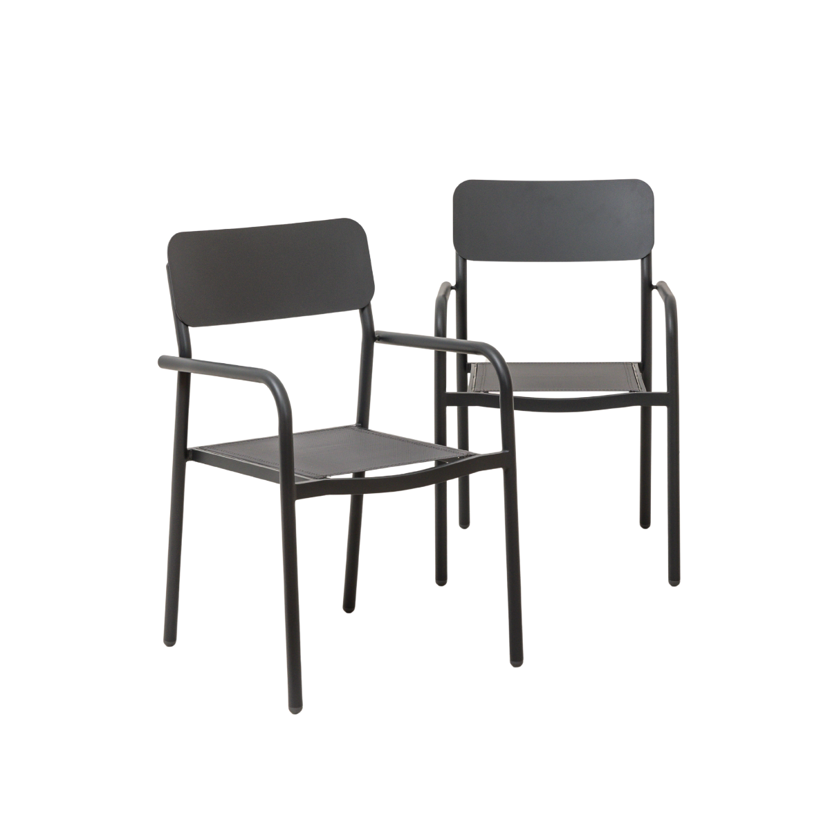 Chaise de jardin en aluminium gris  Kaïa (lot de 2)