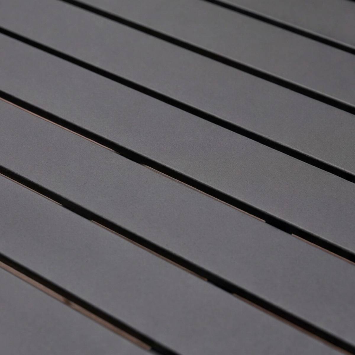 Table de jardin carrée en aluminium gris Kaïa