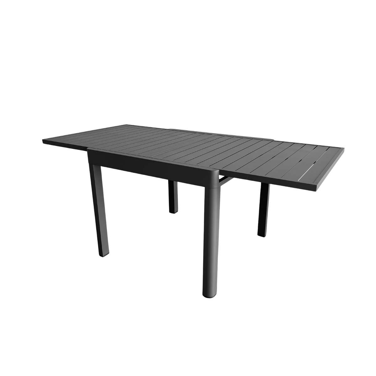 Table de jardin carrée en aluminium gris Kaïa