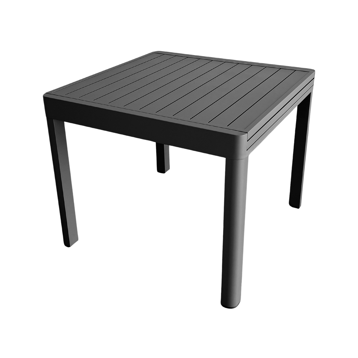 Table de jardin carrée en aluminium gris Kaïa