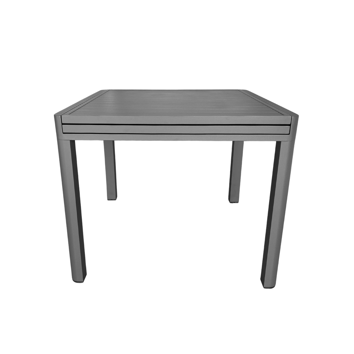 Table de jardin carrée en aluminium gris Kaïa