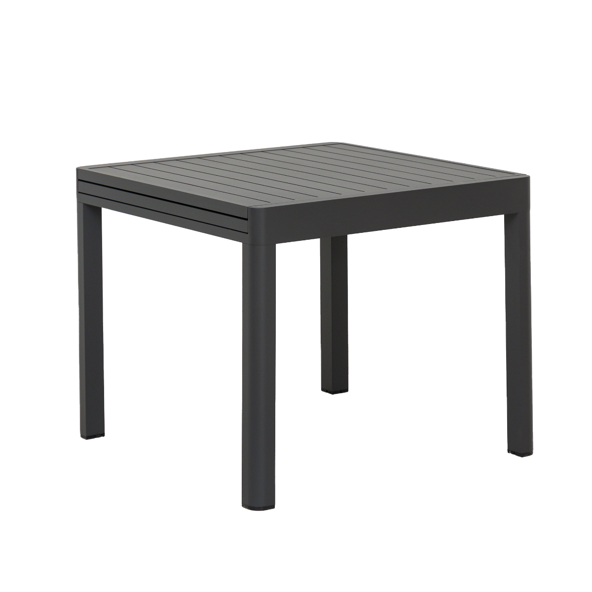 Table de jardin carrée en aluminium gris Kaïa