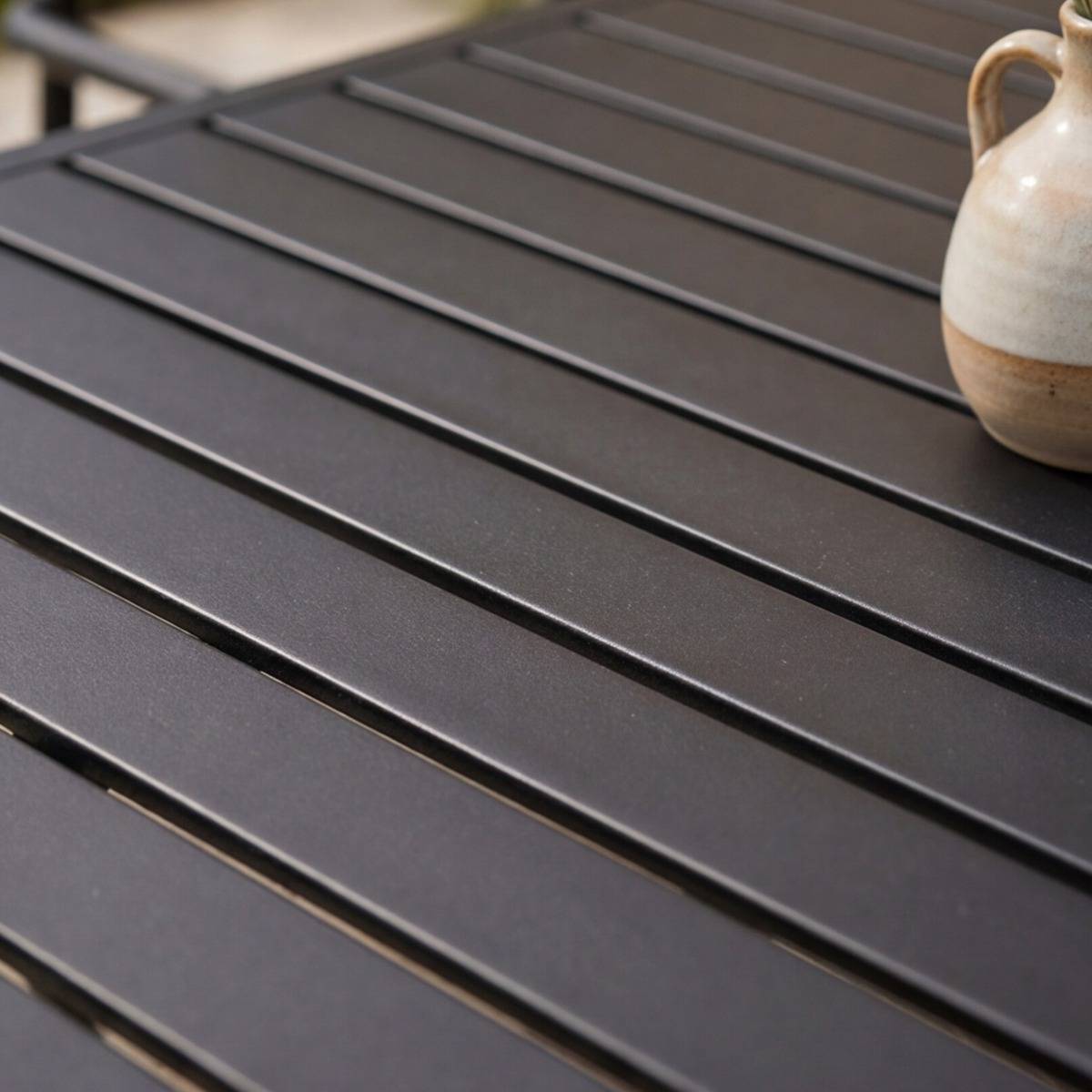Table de jardin grise en aluminium Kaïa