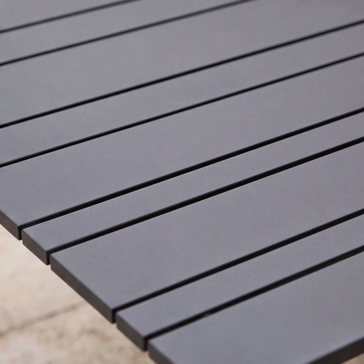 Table de jardin en aluminium gris Kaïa