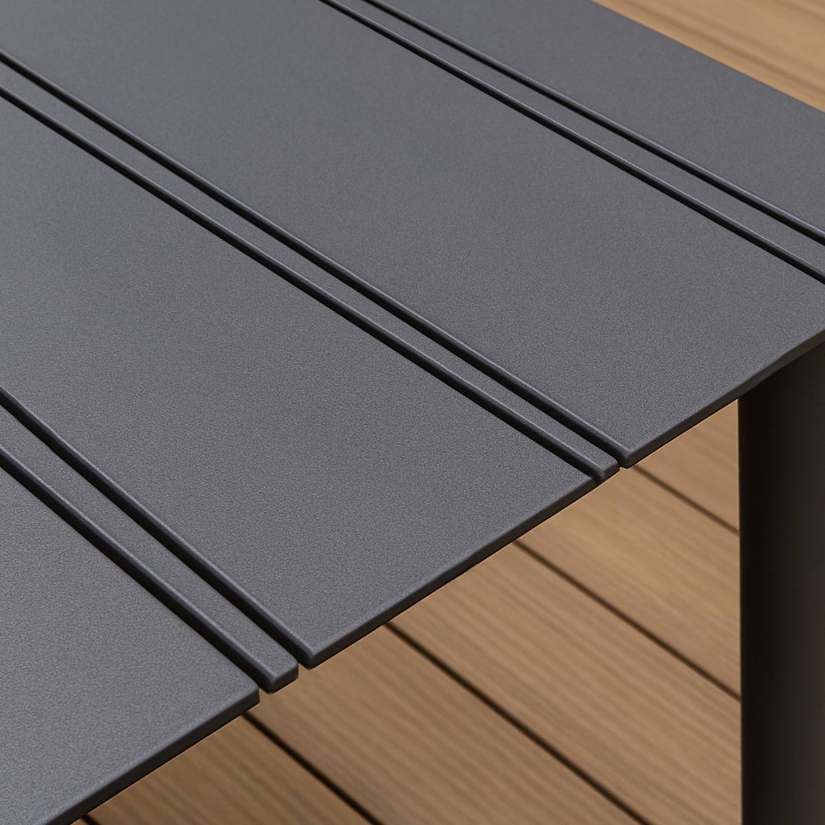 Table de jardin en aluminium gris Kaïa