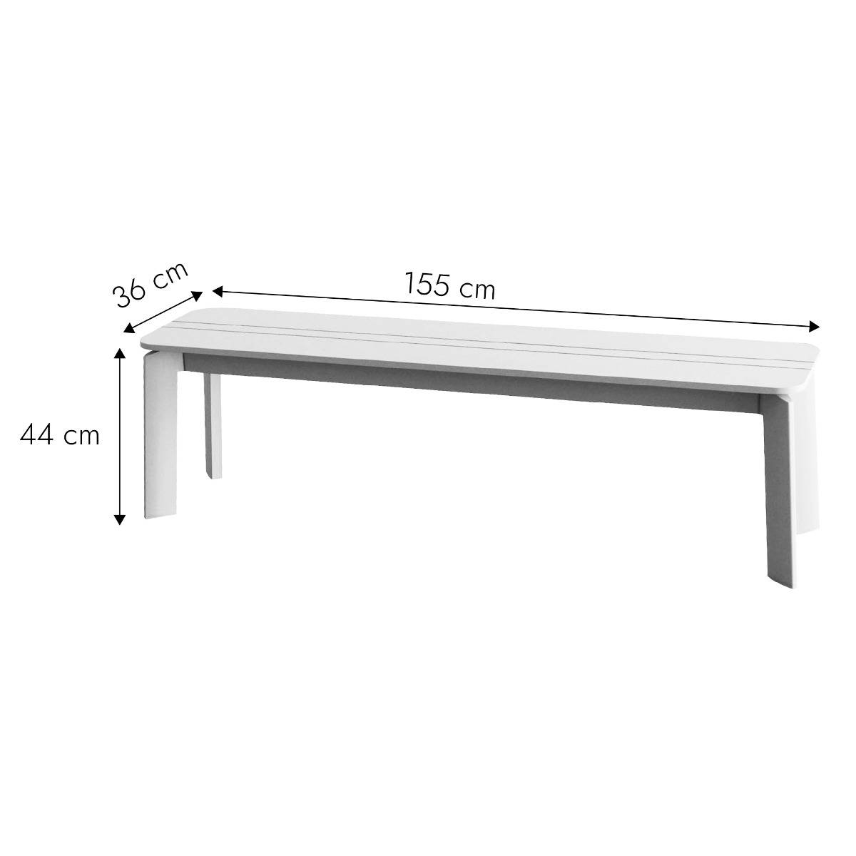Banc en aluminium blanc Apollon
