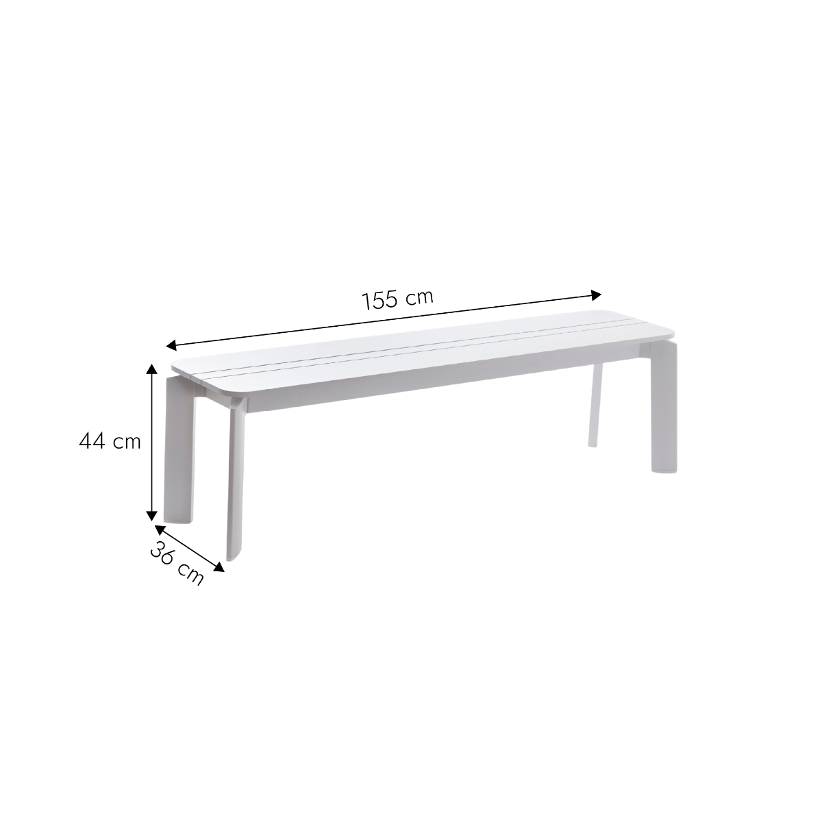 Banc en aluminium blanc Apollon
