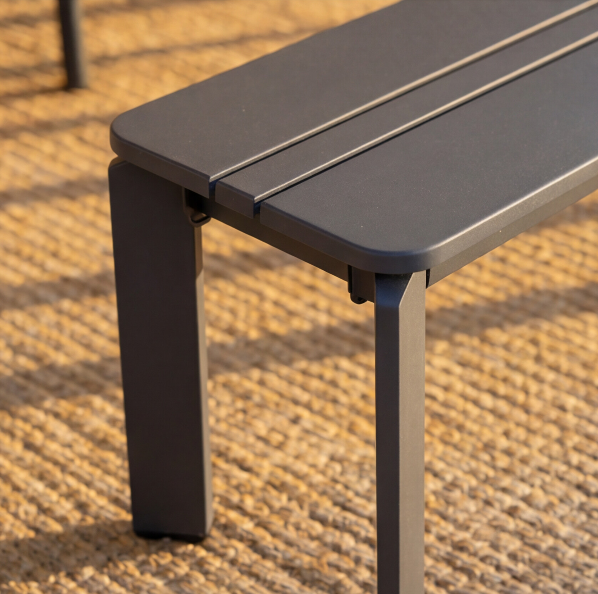 Banc de jardin en aluminium gris Apollon 