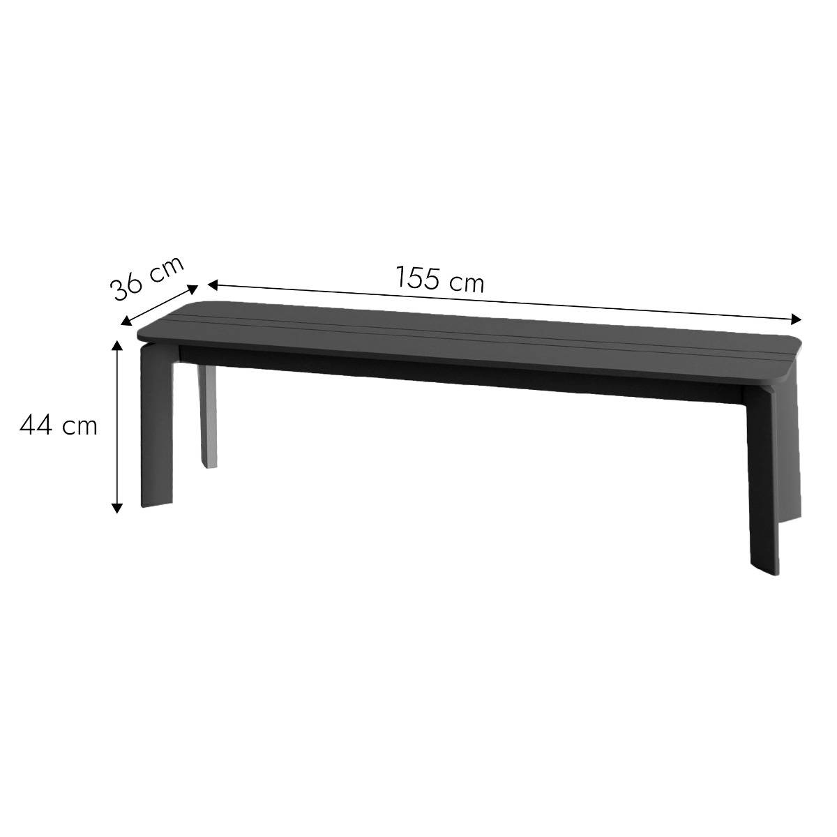 Banc en aluminium gris Apollon 