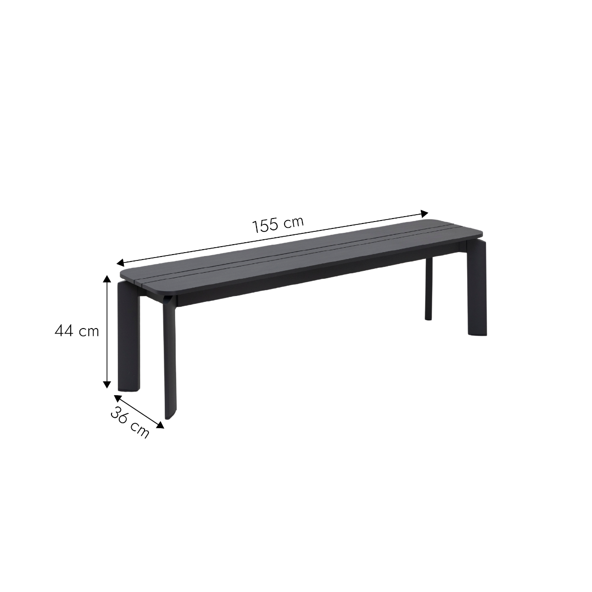 Banc en aluminium gris Apollon 