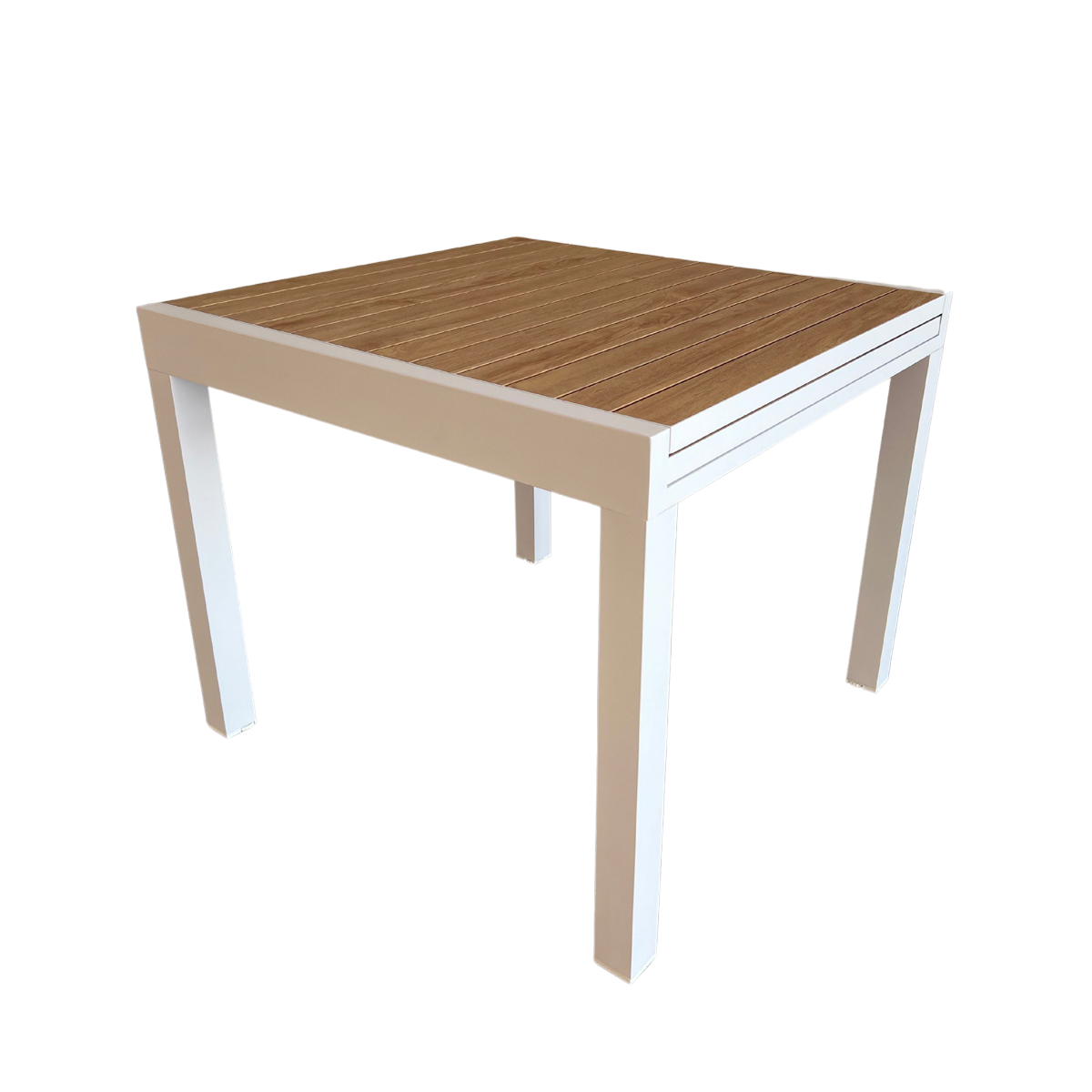 Table de jardin carrée en aluminium blanc Ayden