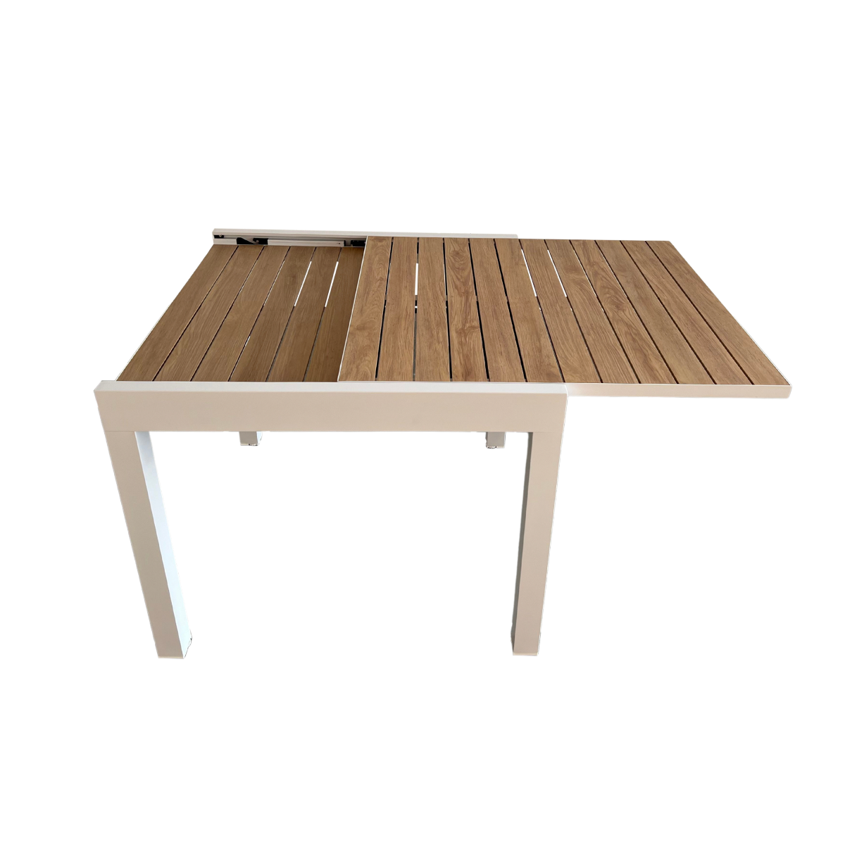 Table de jardin carrée en aluminium blanc Ayden