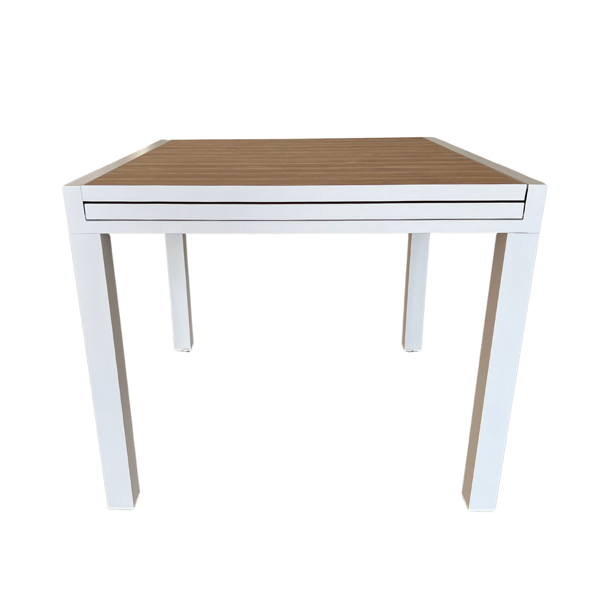 Table de jardin carrée en aluminium blanc Ayden