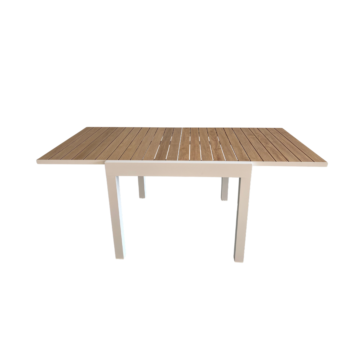 Table de jardin carrée en aluminium blanc Ayden