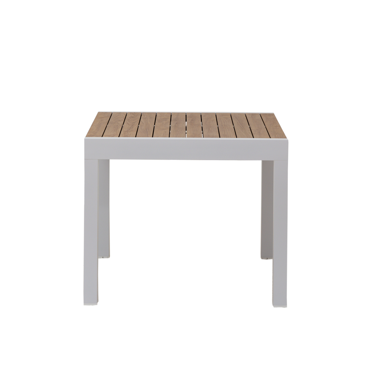 Table à manger carrée en aluminium blanc Ayden