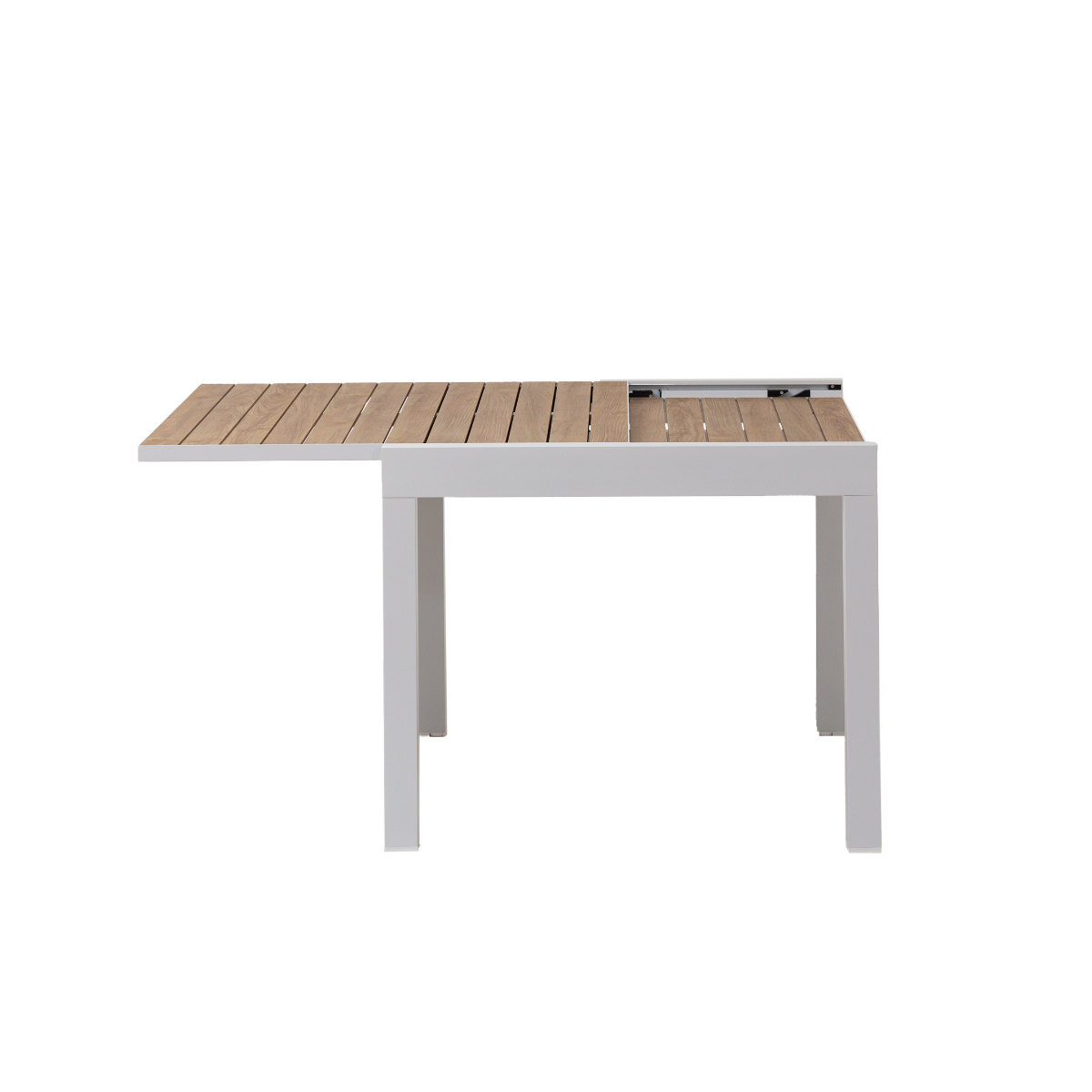 Table à manger carrée en aluminium blanc Ayden