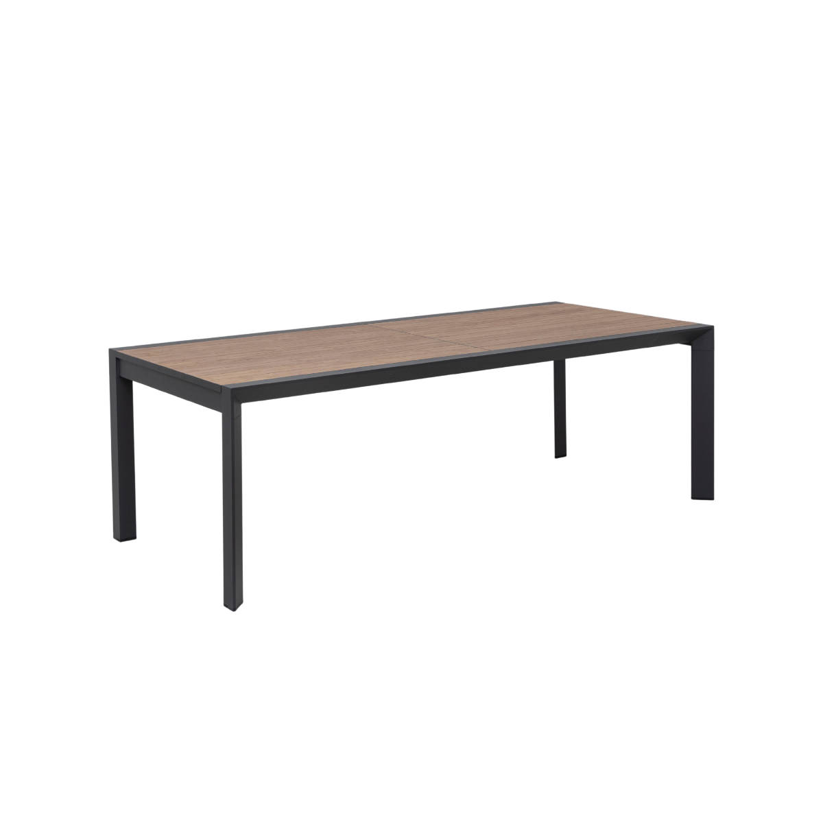 Grande table de jardin en aluminium gris et effet bois Ayden